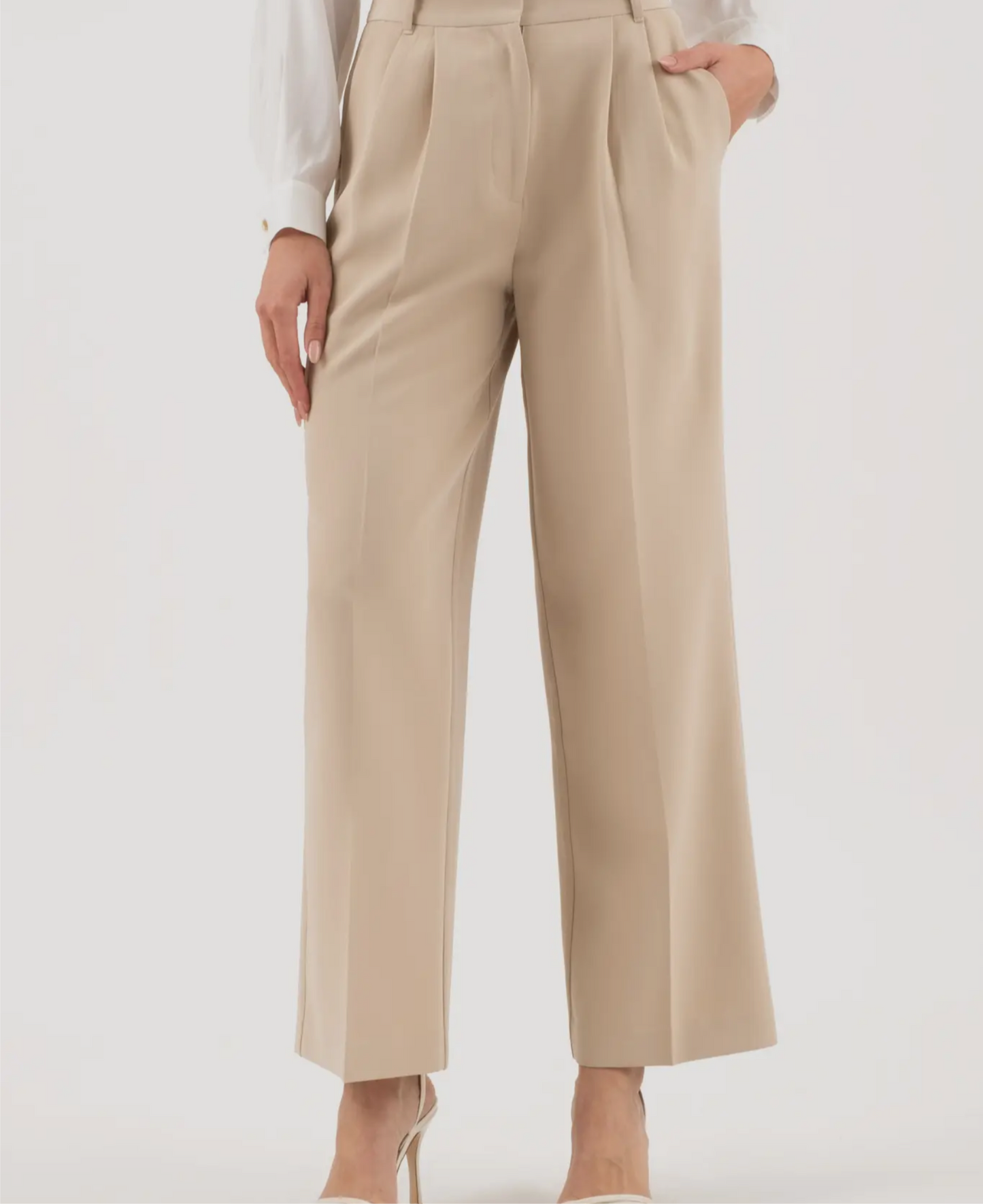 High waist wide leg dress pants