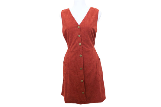 Brick Colored Corduroy Dress